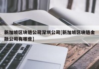 新加坡区块链公司深圳公司[新加坡区块链金融公司有哪些]