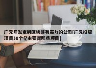 广元开发定制区块链有实力的公司[广元投资项目30个亿主要是那些项目]